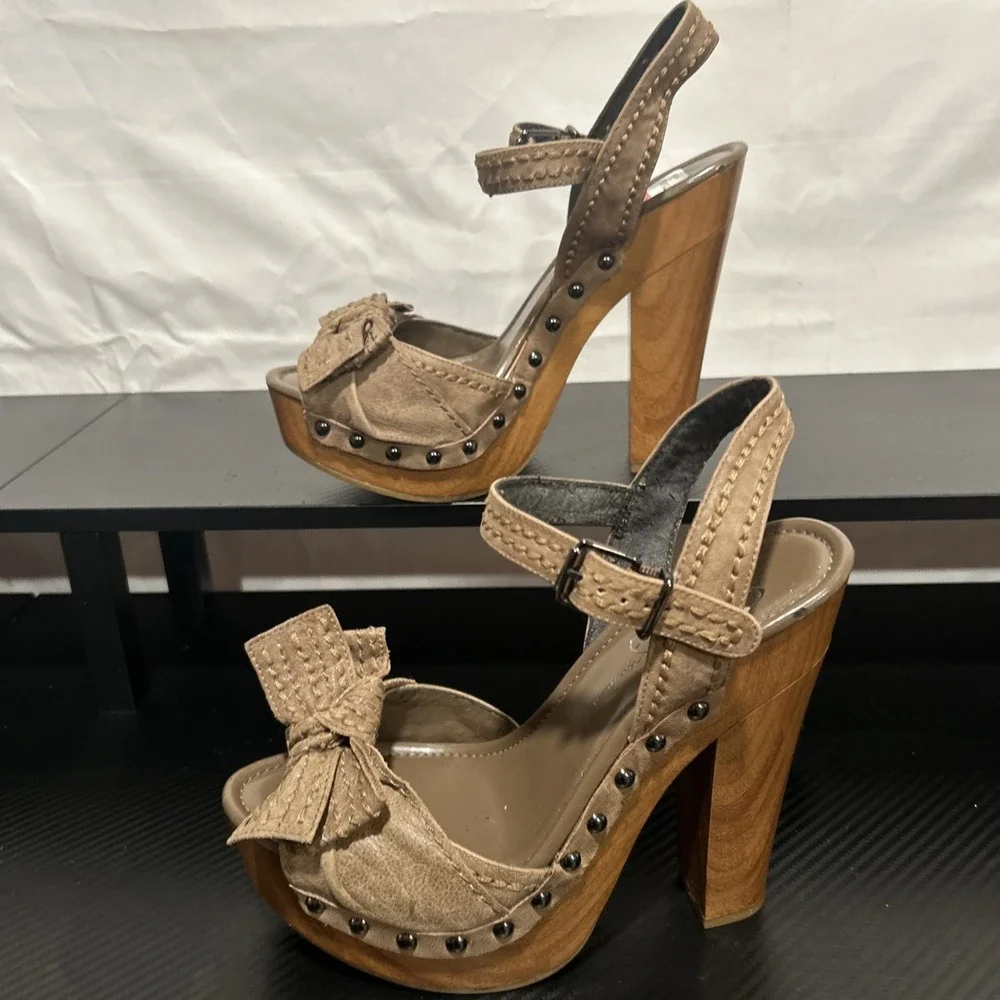 Jessica Simpson JS-TERRII  COFFEE/SUMMER HAZE Open Toe Heel Size 7.5